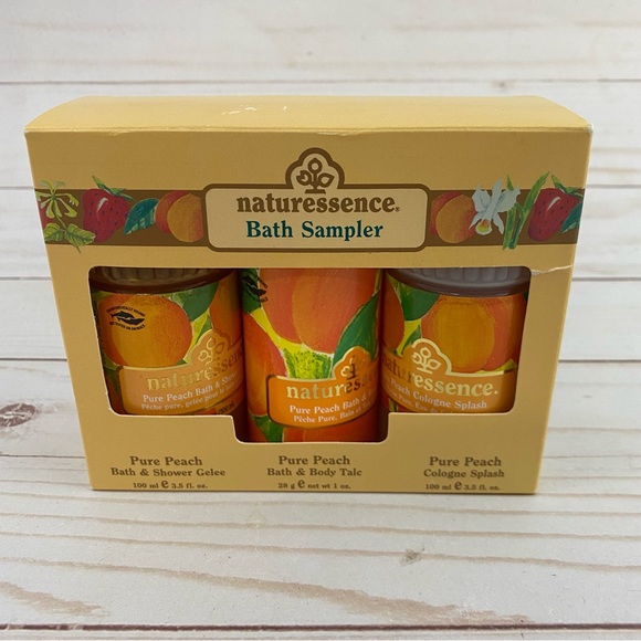 Vintage Naturessence Bath Sampler Pure Peach Cologne Splash Bath Gelee Body Talc - Picture 2 of 5